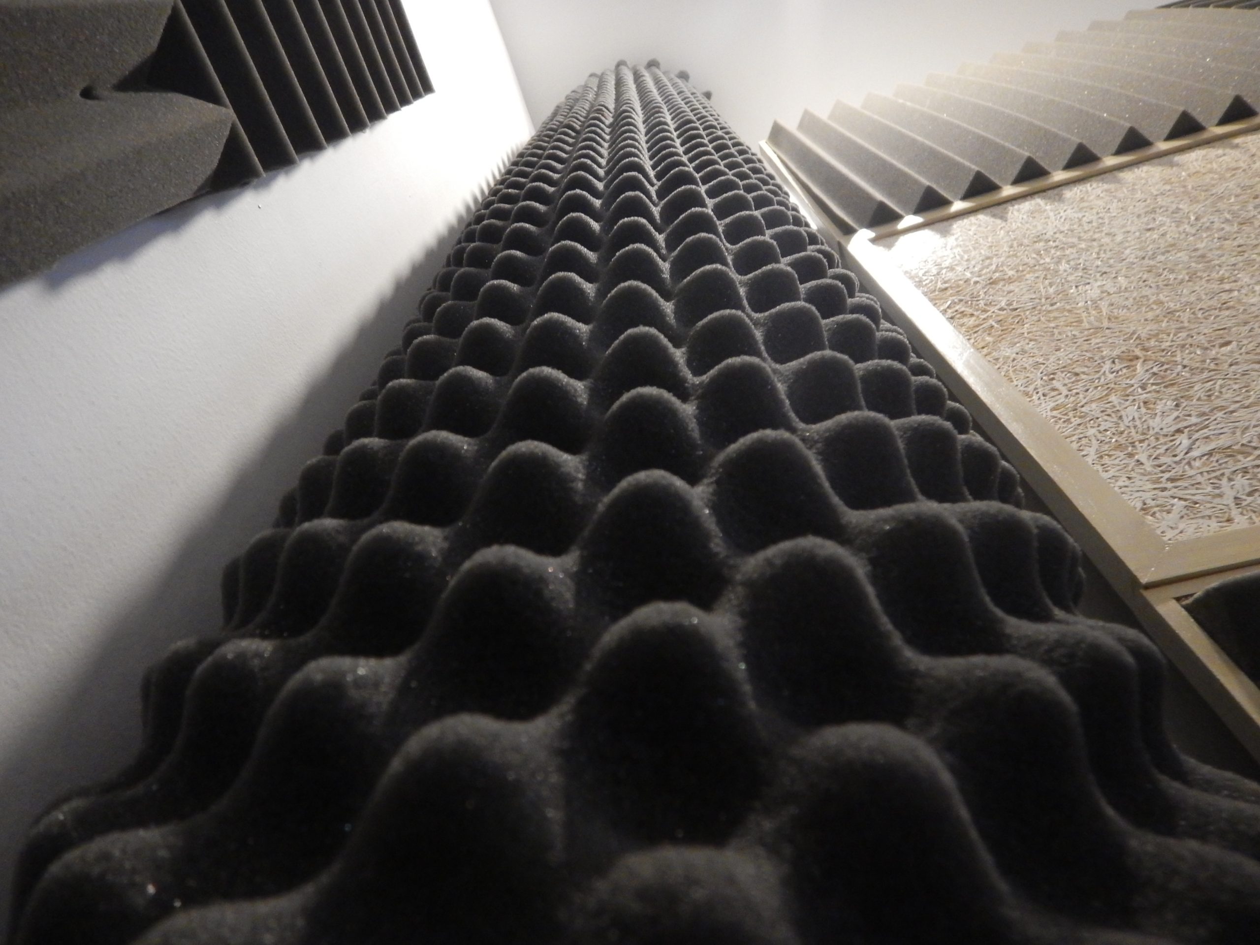 Acoustical foam or tiles for sound dampening. Music room. Soundproof room.