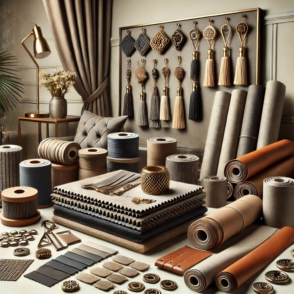 Unsere Spezialität sind stilvolle und hochwertige Accessoires, die jedes Möbelstück bereichern. Entdecken Sie eine vielfältige Auswahl an edlen Stoffen, luxuriösem Leder und weiteren Möbelzubehörteilen. Wir bieten eine breite Palette an Materialien und Designs, die perfekt auf Ihre Wünsche und die Ästhetik Ihres Zuhauses abgestimmt sind. Verleihen Sie jedem Raum eine persönliche Note und verschönern Sie Ihre Möbel mit unseren exklusiven Accessoires.